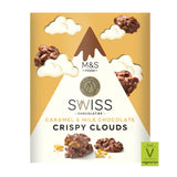M&S Swiss caramel milk chocolate crispy clouds 140g, imported from the UK