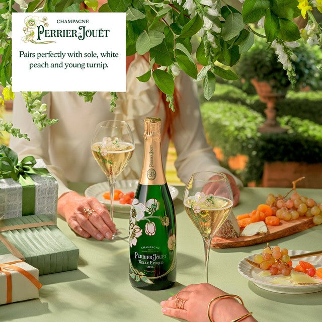 Perrier Jouet Belle Epoque Vintage champagne 75cl, imported from the UK