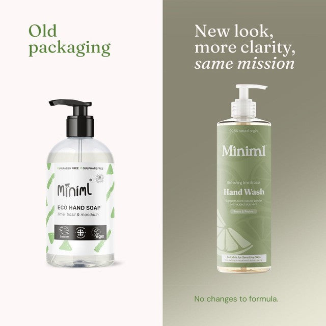 Miniml hand wash Refreshing Lime and Basil, imported from the UK