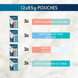 Gourmet Perle Seaside Duo in Gravy wet cat food 12 x 85g pouches, UK version