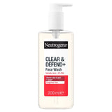 M&S Neutrogena Clear and Defend+ Face Wash with Salicylic Acid and 2% PHA 200ml- Buy online at McGrocer