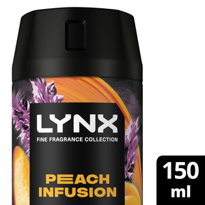 Lynx Fine Fragrance Collection Premium Deodorant Body Spray Peach Infusion Menn Deodorant Spray 150ml