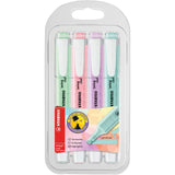 STABILO Pastel Highlighters Wallet of 4 (British brand)