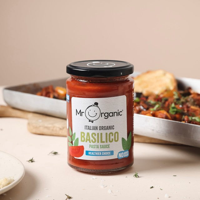 Mr Organic Basilico pasta sauce 350g, imported from the UK