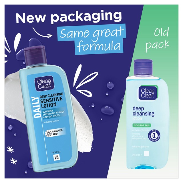 Clean & Clear sensitive skin deep cleansing lotion 200ml - British product