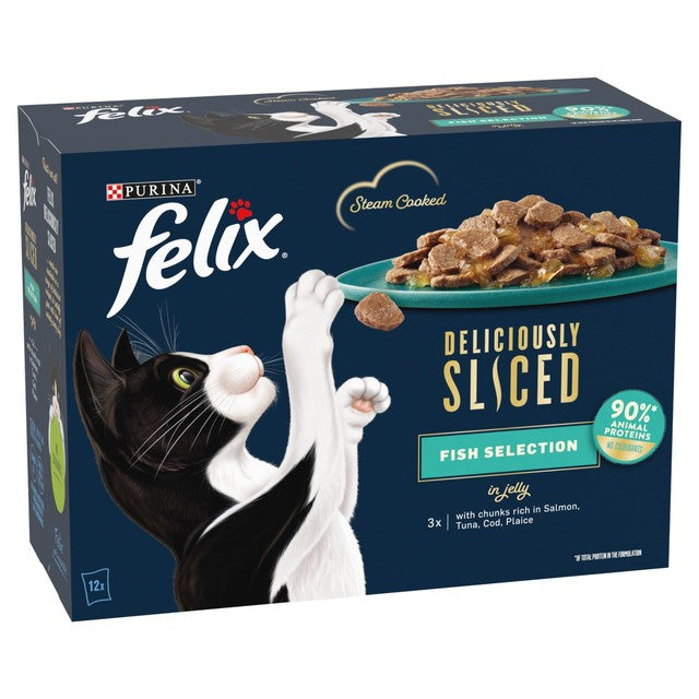 Felix Deliciously Sliced fish selection wet cat food, UK version