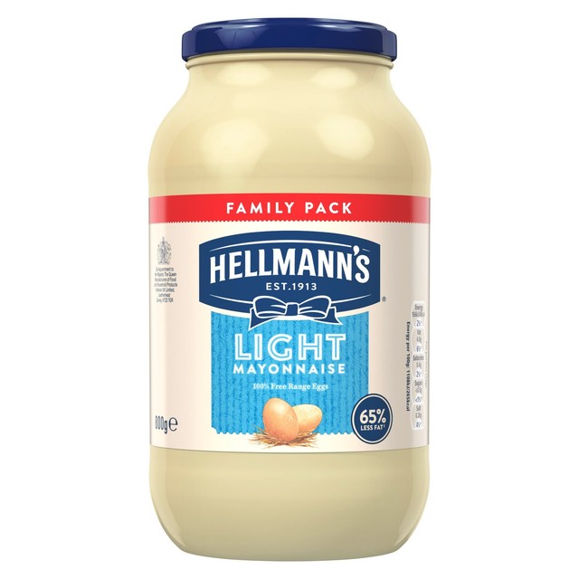 Hellmann's light reduced calorie mayonnaise 800g jar, UK version