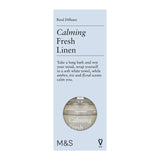 M&S Fresh Linen reed diffuser 80ml, imported from the UK