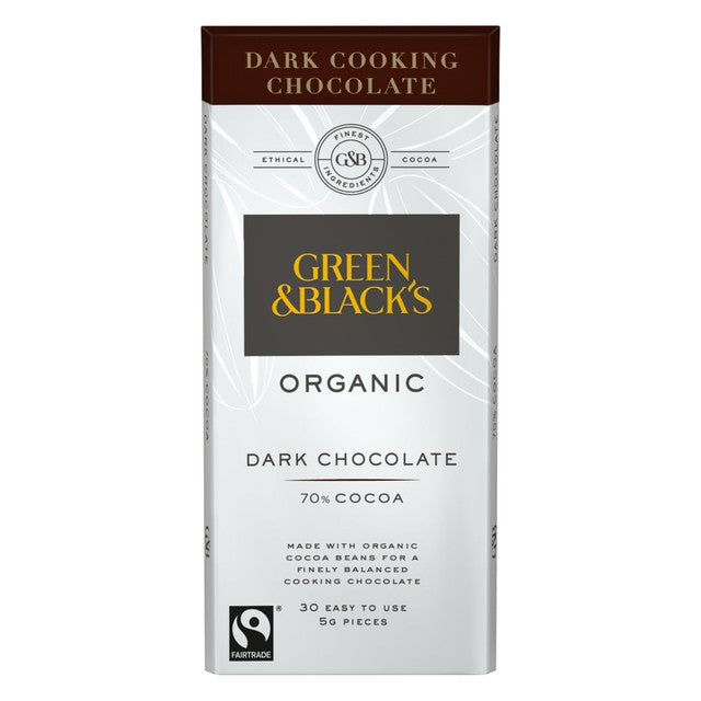Green & Black's organic dark cooking chocolate 70% cocoa 150g - British product