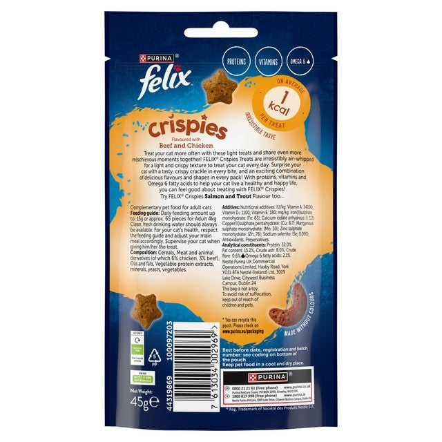 Felix chicken and beef cat treats 45g - British product