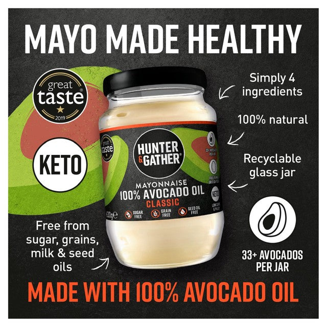 Hunter & Gather classic avocado oil mayonnaise 630g, UK version