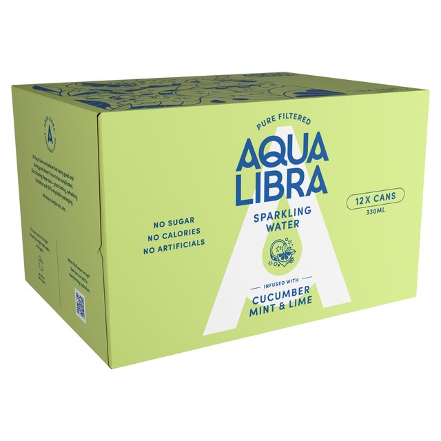 Aqua Libra Cucumber Mint Lime Sparkling Water 330ml - British product