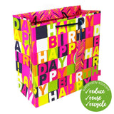 M&S Deva Designs Neon Pink Birthday Medium Gift Bag- Buy online at McGrocer