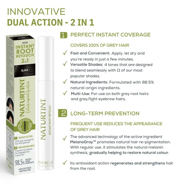 Naturtint Black Root Touch Up Hair Dye 10g, imported from the UK