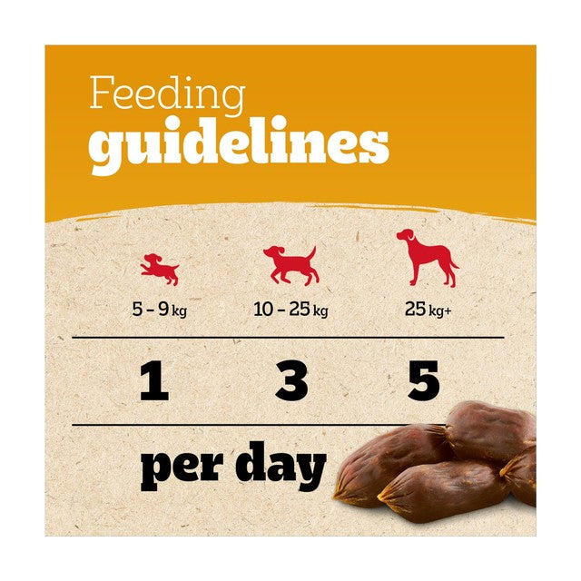 Pedigree Ranchos Sausages 60g dog treats, imported from the UK