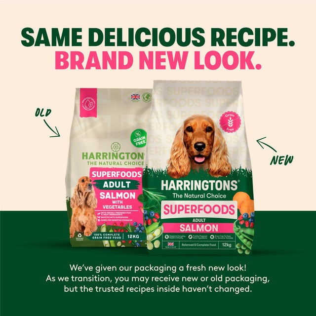 Harringtons dry dog food salmon 12kg, UK version