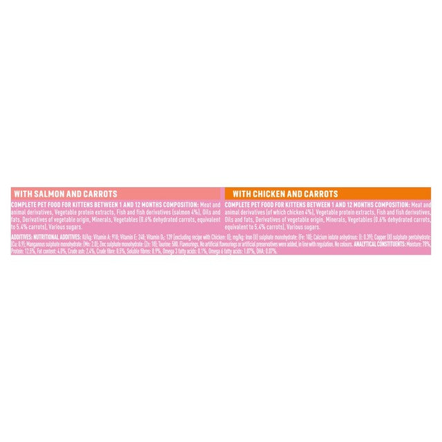 Purina One kitten wet cat food Salmon and Chicken 8 x 85g, imported from the UK