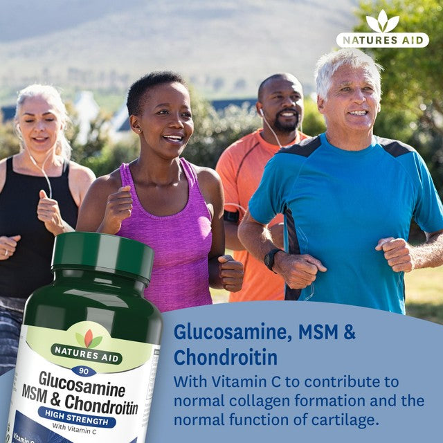 Natures Aid Glucosamine MSM Chondroitin supplement 90 tablets, imported from the UK