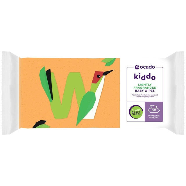 Ocado Kiddo lightly fragranced baby wipes 60 per pack, imported from the UK