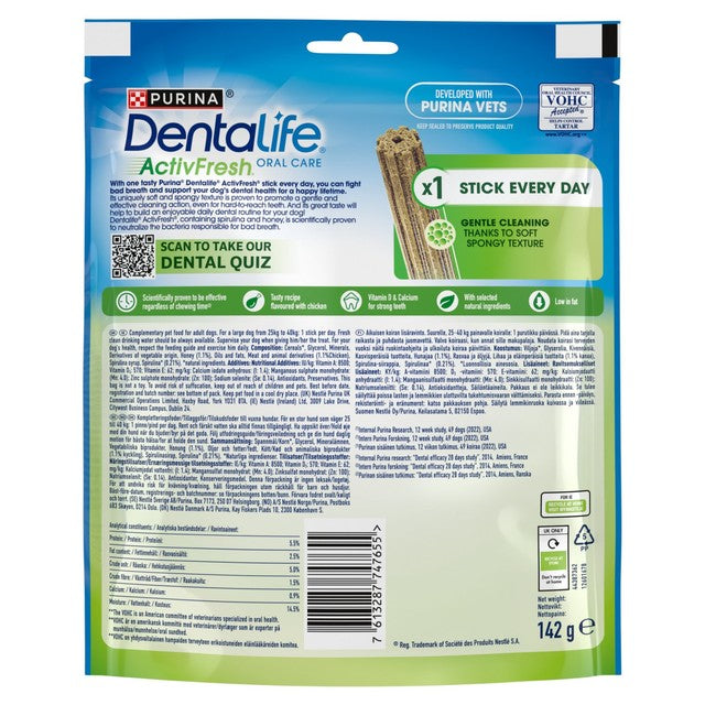 Dentalife large chicken dog dental chews - British product