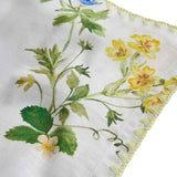M&S cotton linen floral napkin set green, UK version
