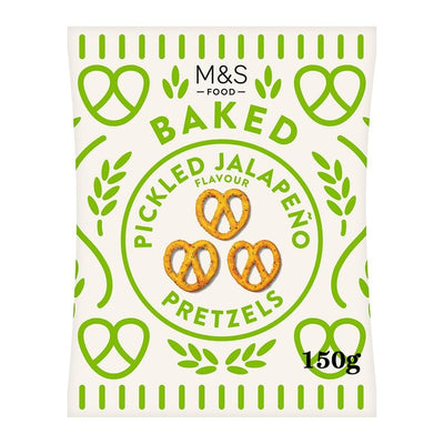 M&S Pickled Jalapeno Pretzels Savoury Snack 150g