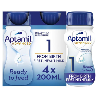 Aptamil Advanced First Infant Milk Formula Flüssigkeit ab Geburt 4 x 200ml