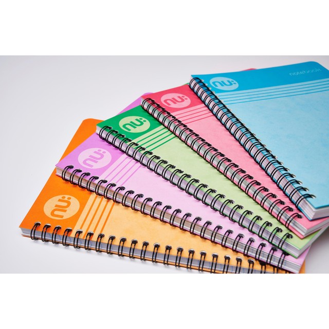 Nuco pink pastel A4 wiro-bound notebook 110 pages, imported from the UK