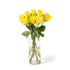 MM Flowers Yellow Roses Fresh Cut Flowers 8 Stems 40cm