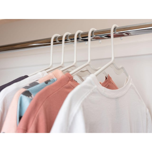 Addis solid plastic clothes hangers white pack of 5 - British product