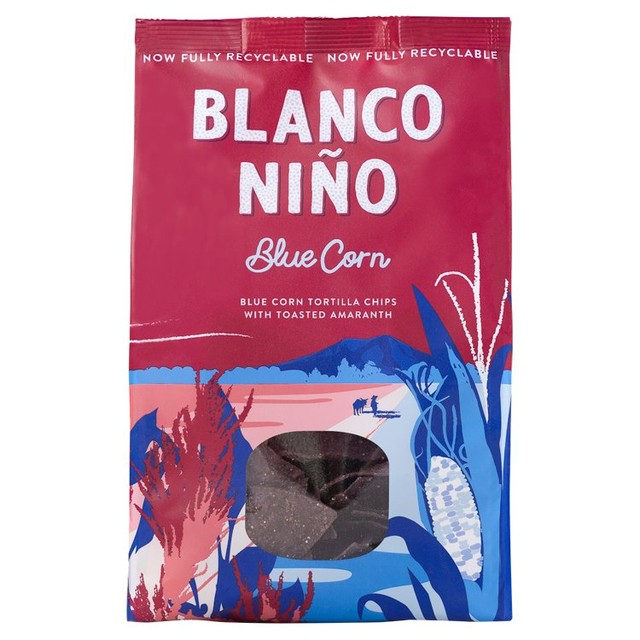 Blanco Nino blue corn tortilla chips 170g - British product