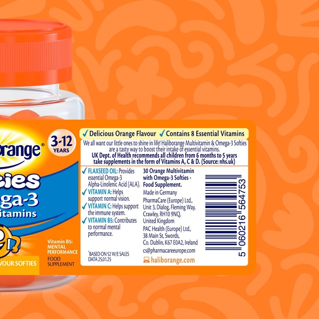 Haliborange multivitamin softies for kids 3-12 years 30 count - British product