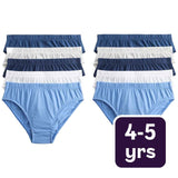 M&S Blue Nautical Briefs Blue Mix Children's Cotton Briefs Pack of 10 4-5 Years