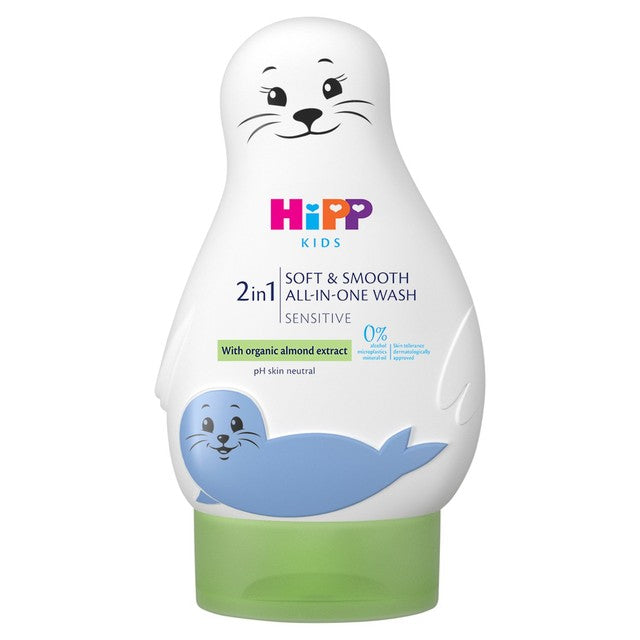 HiPP Kids Soft and Smooth All-In-One Seal Body Wash 200ml, UK version