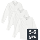 M&S Girls' Slim Fit Easy to Iron School Blouses White Size 5-6 Years
