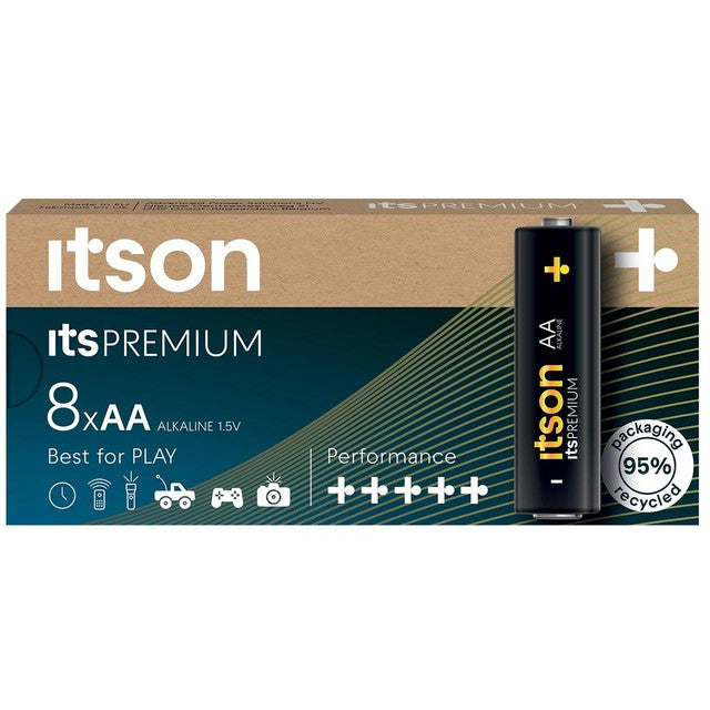 ITSON Itspremium AA alkaline batteries 8-pack, UK version