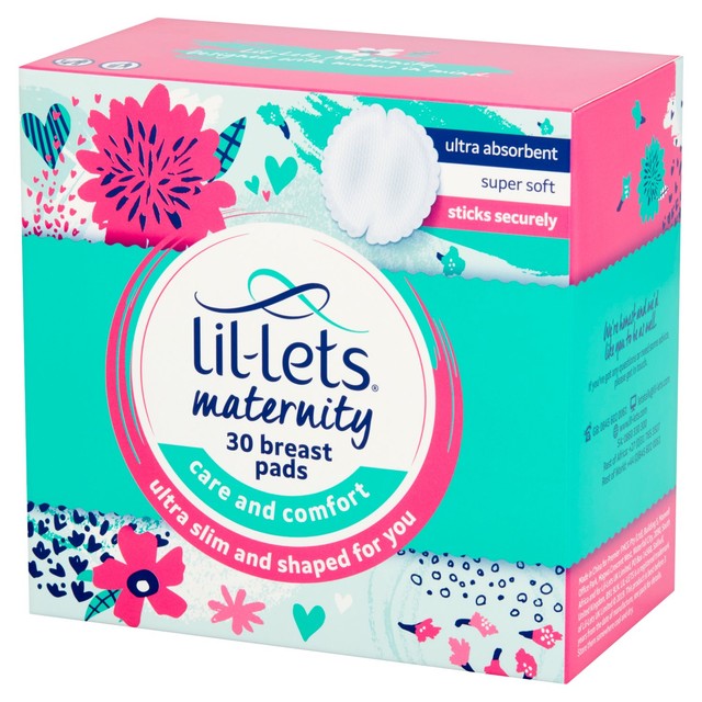 Lil-lets adhesive contoured maternity breast pads, UK version