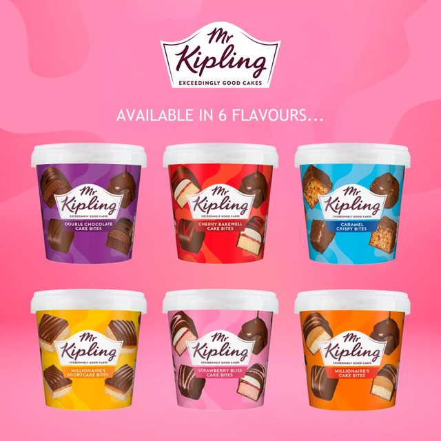 Mr Kipling millionaire cake bites sharing tub - British product
