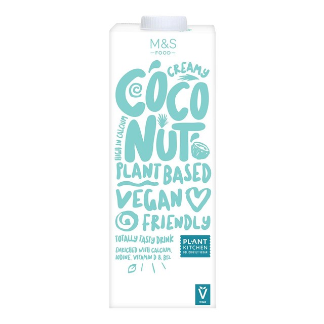 M&S coconut drink with added vitamins and minerals, 1L carton, imported from the UK