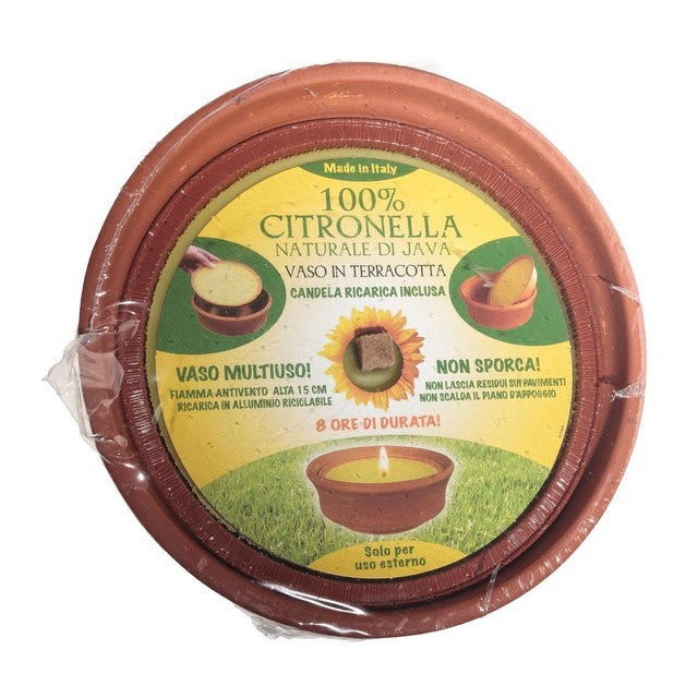 Price's Candles citronella large terracotta pot candle, imported from the UK