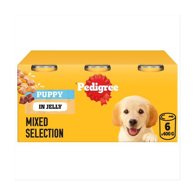 Pedigree puppy wet dog food mixed in jelly 6 x 400g, imported from the UK