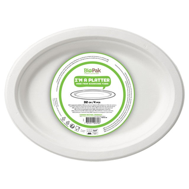 Duni Bio white microwaveable buffet platters 3 per pack (British brand)