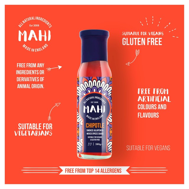 Mahi Chipotle Smoked Jalapeno Sauce 280ml, imported from the UK