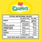 Walkers Quavers Cheese Snack 6 x 16g (British brand)