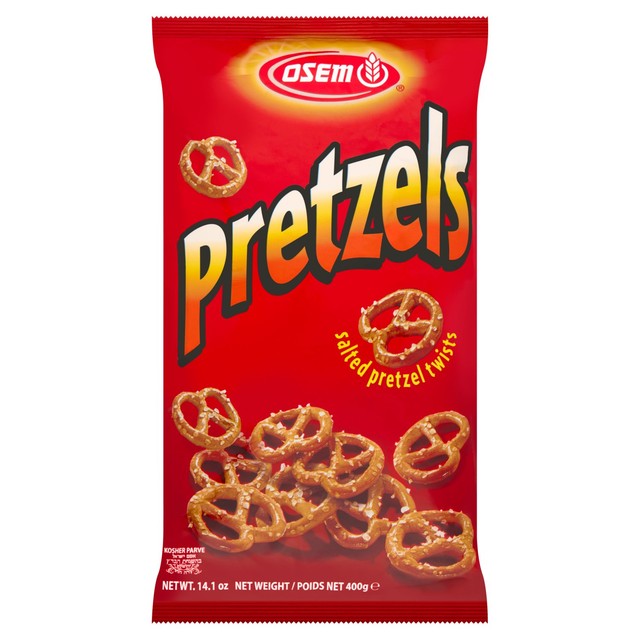 Osem salted pretzel twists 400g, imported from the UK
