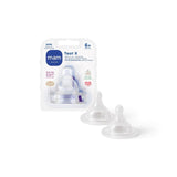 MAM silicone cross cut bottle teats for 6+ months, imported from the UK