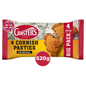 Ginsters Original Cornish Pasties Savoury Pastry 4 Pack