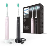 M&S Philips Sonicare Series 3100 Duo Pack Electric Toothbrush Rose and Black- Buy online at McGrocer