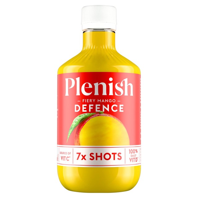 PLENISH Fiery Mango juice shots 420ml, imported from the UK