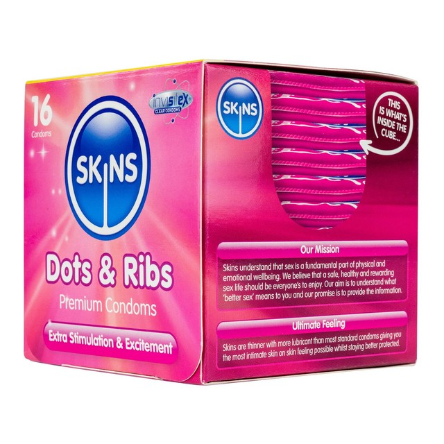 Skins Dots & Ribs condoms 16 pack (British brand)
